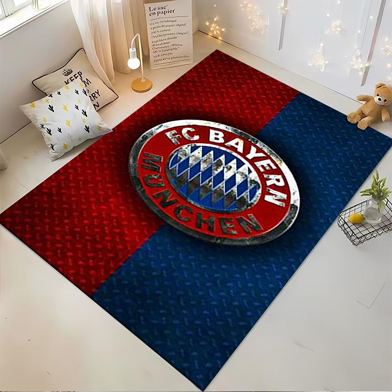"FC Bayern Munich Logo Carpet, Red and Blue Background Design" Suitable for Use As an Anti-slip for Living Room Bedroom Sofas