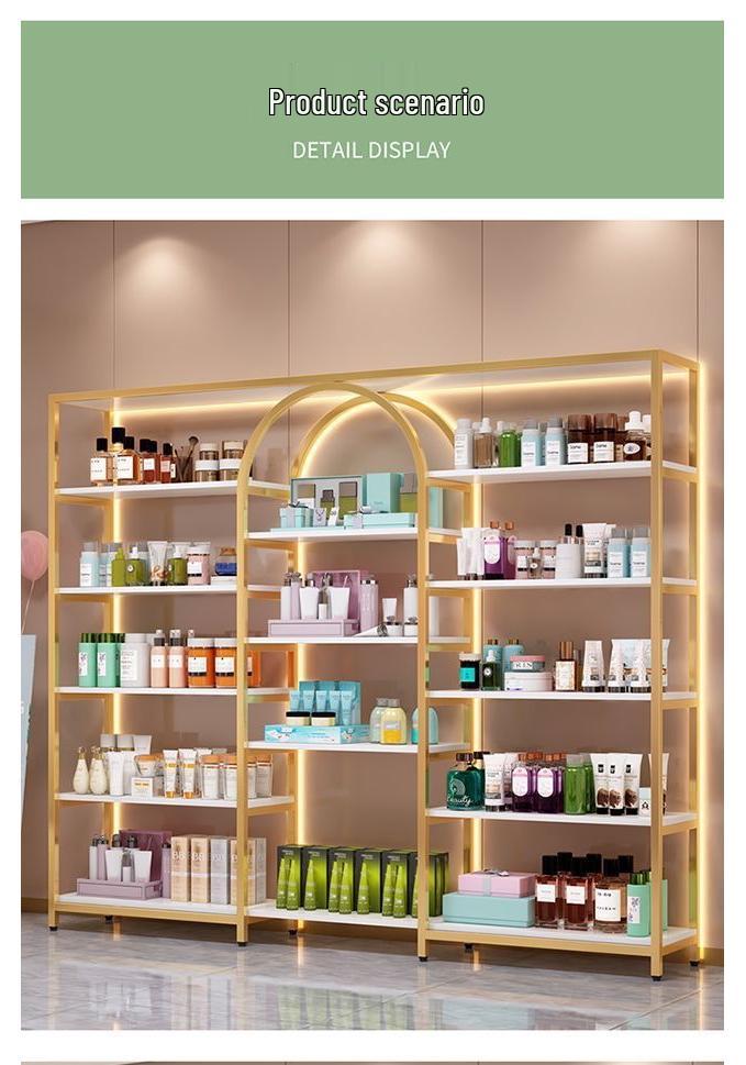 Floor-Standing Multi-Layer Nail Polish and Beauty Salon Display Rack
