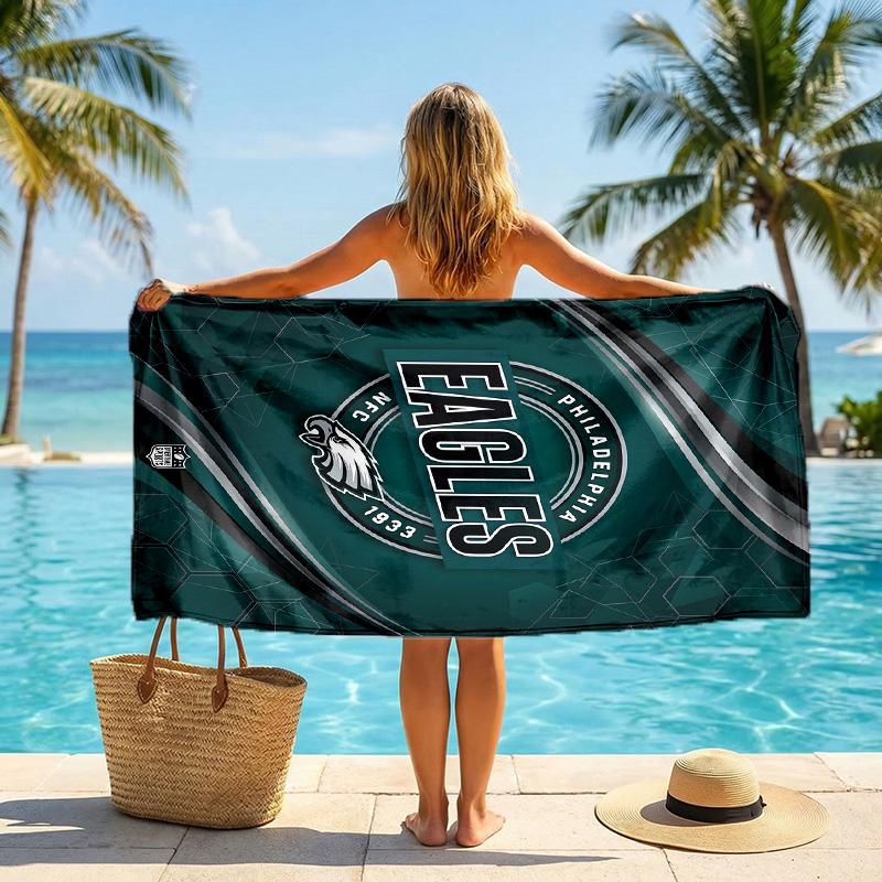 Philadelphia Eagles Fashion Beach Towel Portable Soft Quick Dry Towel For Swimming Camping Holiday Use