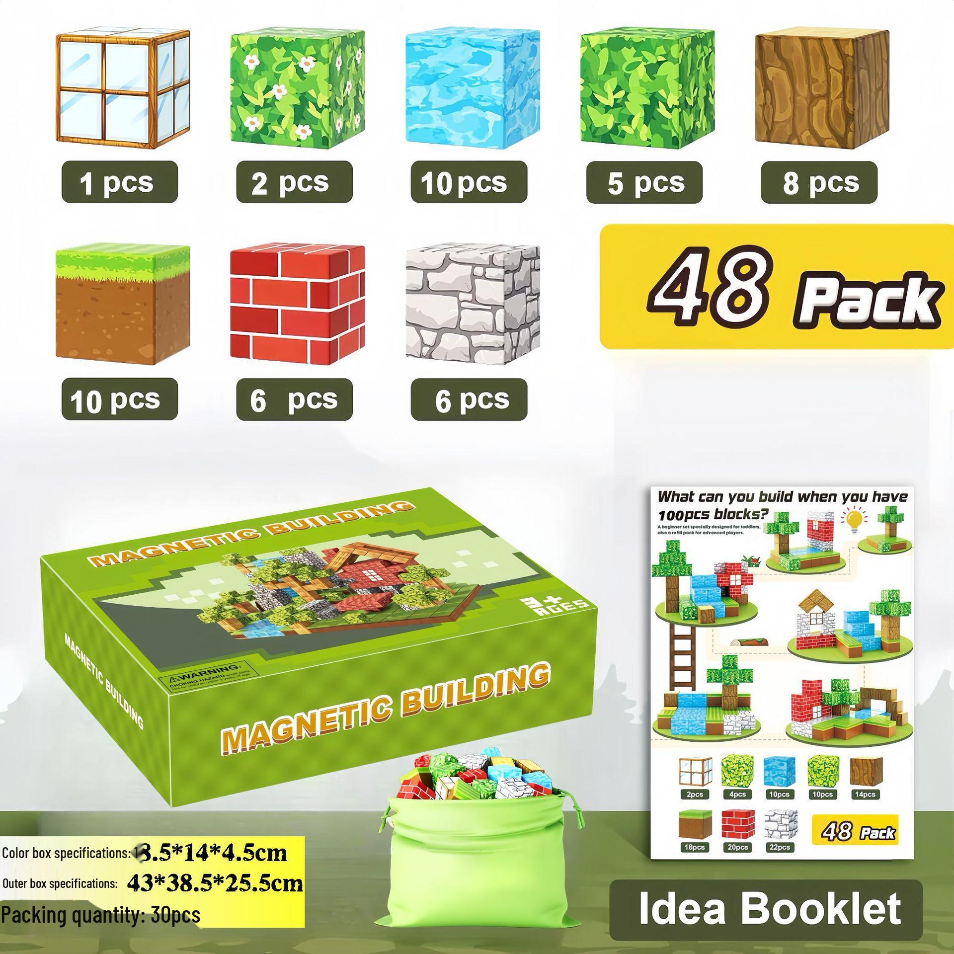 Amazon Rainforest Magnetic Cube Building Blocks Set by My Magnetic Block World - Children s Educational Toy