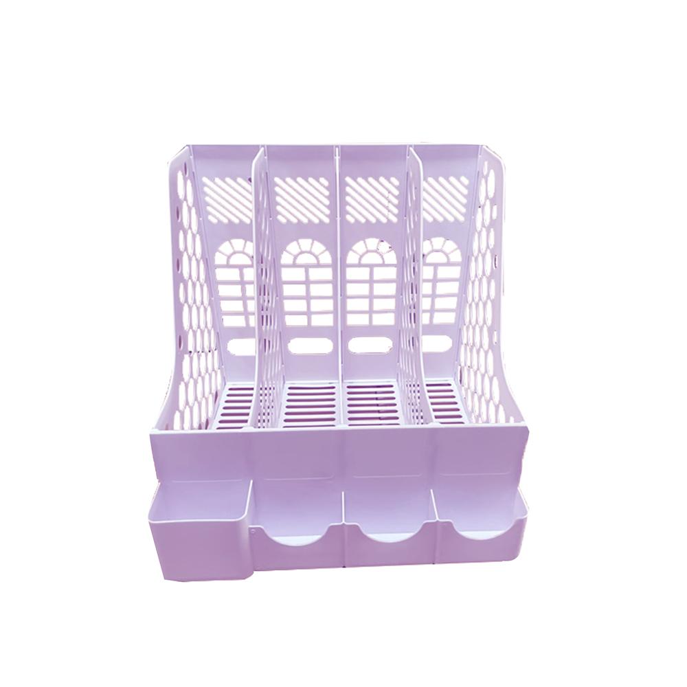 Thickened File Box, File Storage Box, Plastic File Rack, Bookshelf, Simple Vertical Bookshelf, Desk