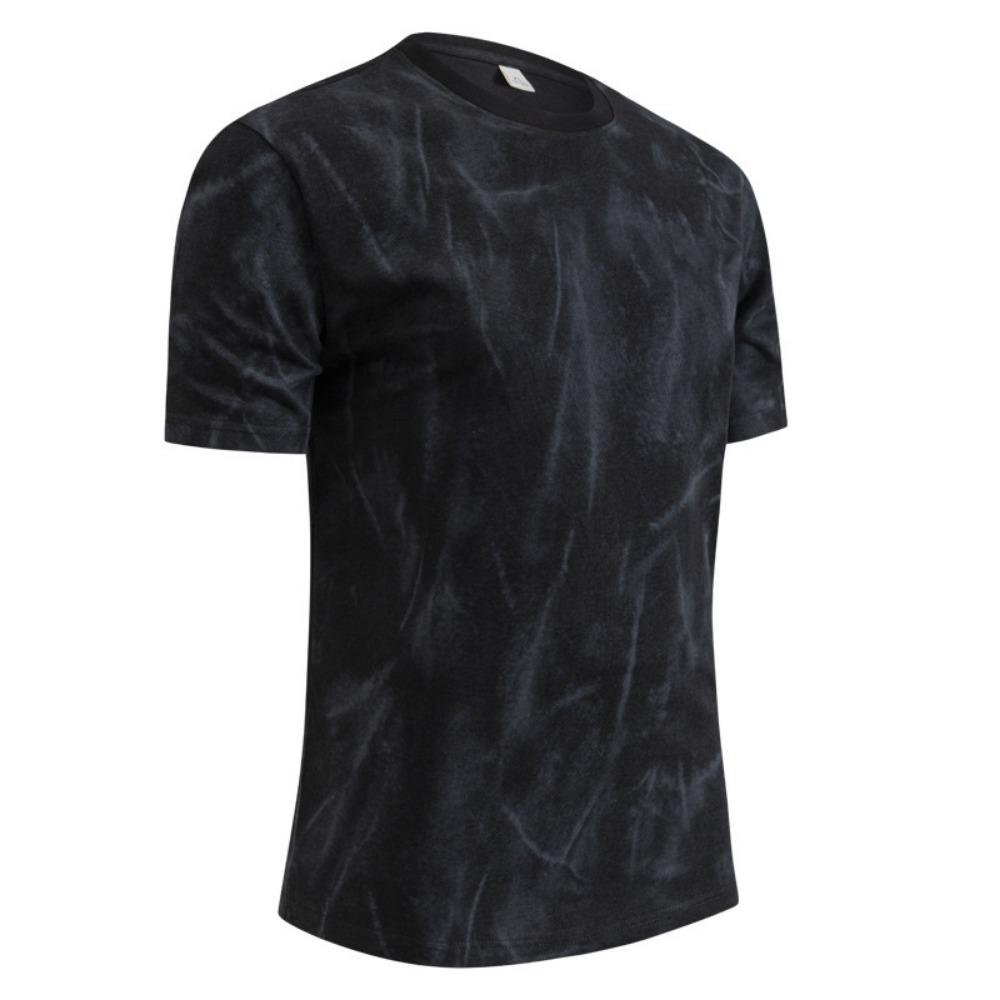 Europäisches und Amerikanisches Retro Batik Farbverlauf Kurzarm T-Shirt Herren Sommer Neu Halbarm Rundhals Vielseitiges Lockeres Oberteil