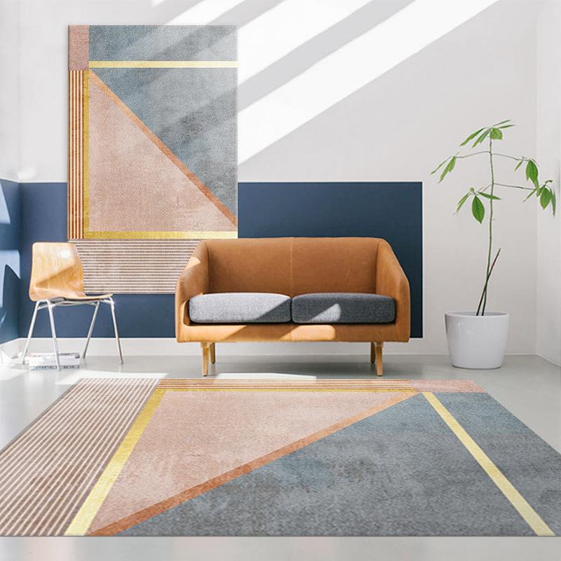 Nordic Geometric Carpet Living Room Coffee Table Mat Sand Blanket Bedroom Bedside Blanket 3D Printing Splicing Carpet Floor Mat