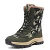 Women Winter Plus Velvet Snow Boots Casual Suede Lace Up Warm High Cotton Shoes Large Thick Bottom Camouflage Shoe