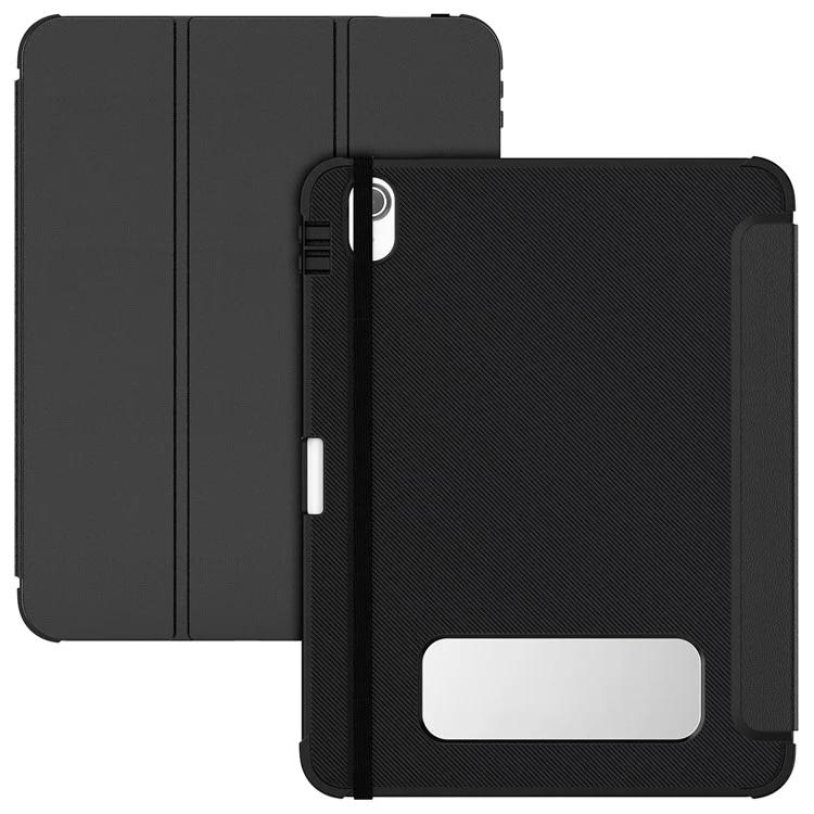 

For iPad 10.9 (2022) Leather Case Tablet Stand Cover with Auto Wake / Sleep - Black