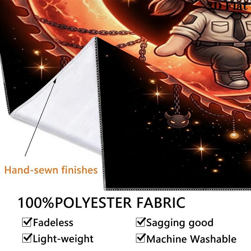 Chainsaw Man Wall Tapestry Aesthetic Wall Hanging Printed Fabric Blanket Decorative Tapestries For Bedroom Living Room Home Decor