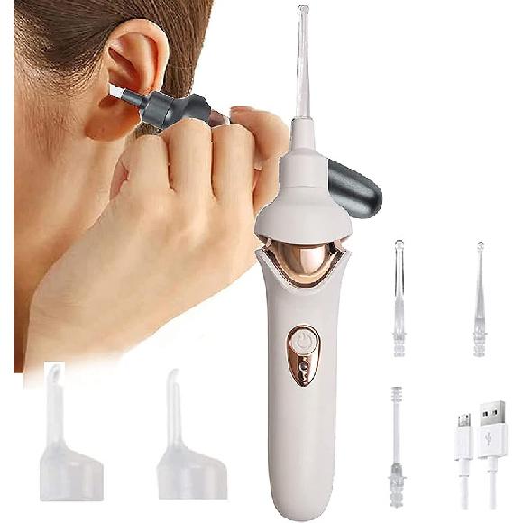 5-in-1 Electric Ear Scoop Electric Children's Ear Scoop Safety Painless Earwax Remover Cordless Vacuum Ear Wax Cleaning Tool Painless Ear Cleaning