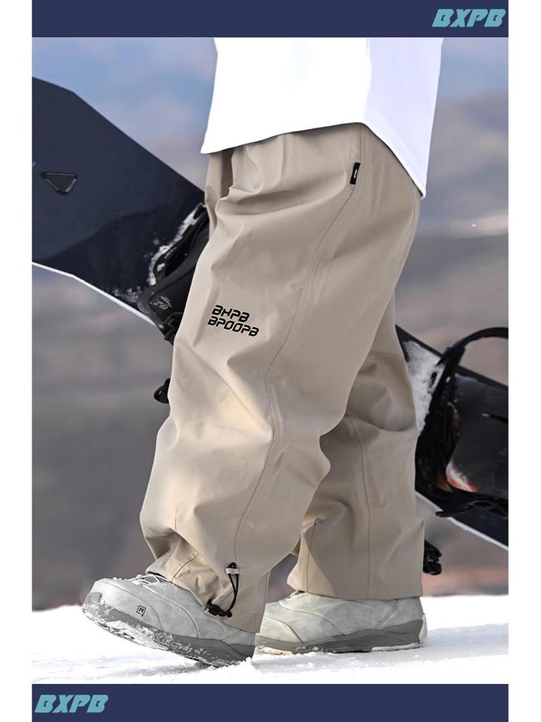 Wodoodporne Wiatroszczelne Spodnie Narciarskie z Odpinanymi Szelkami - Unisex Jednokolorowy Sprzęt Śnieżny do Narciarstwa na Świeżym Powietrzu