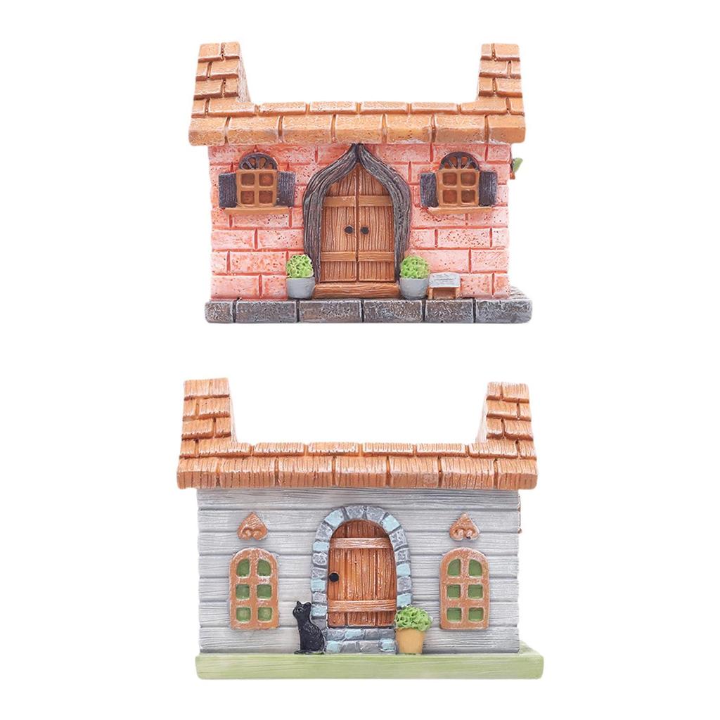 Plant Pot Decoration Housewarming Gift Resin Micro Landscape Fairy Tale Garden House Indoor Outdoor Plants Succulent Pot Decor