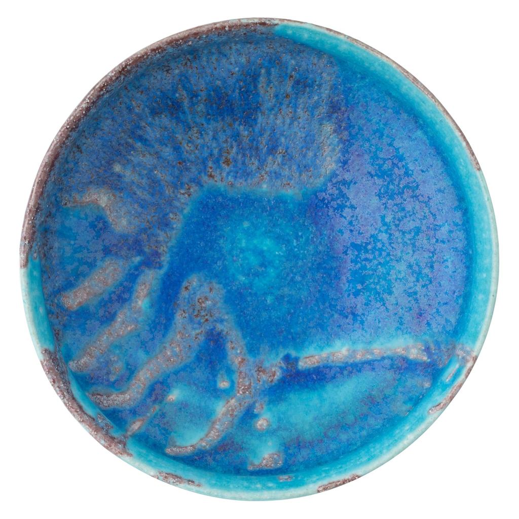 Marui Seito Shigaraki Ware Hechimon Bowl, Small, Diameter 14cm, Dewgrass, Blue, MR-3-4237