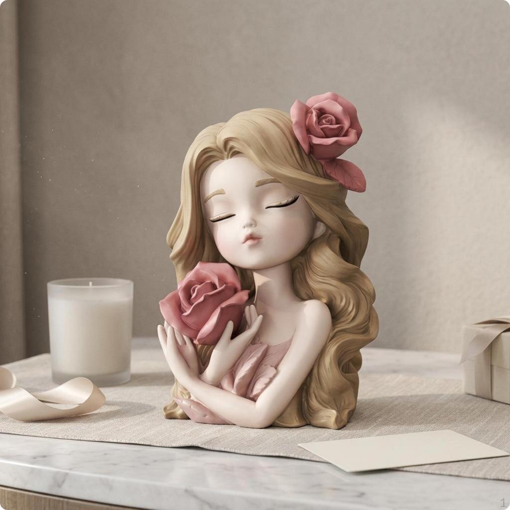 Girl Piggy Bank Gift Idea Female Figurine Premium Look Statue Box for Girls Friends,