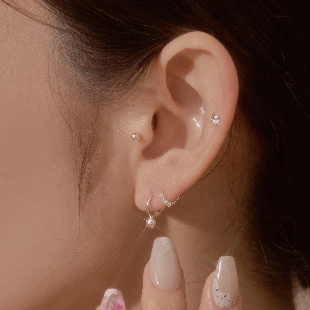 925 Silver Illy One-Touch Ring Earrings W