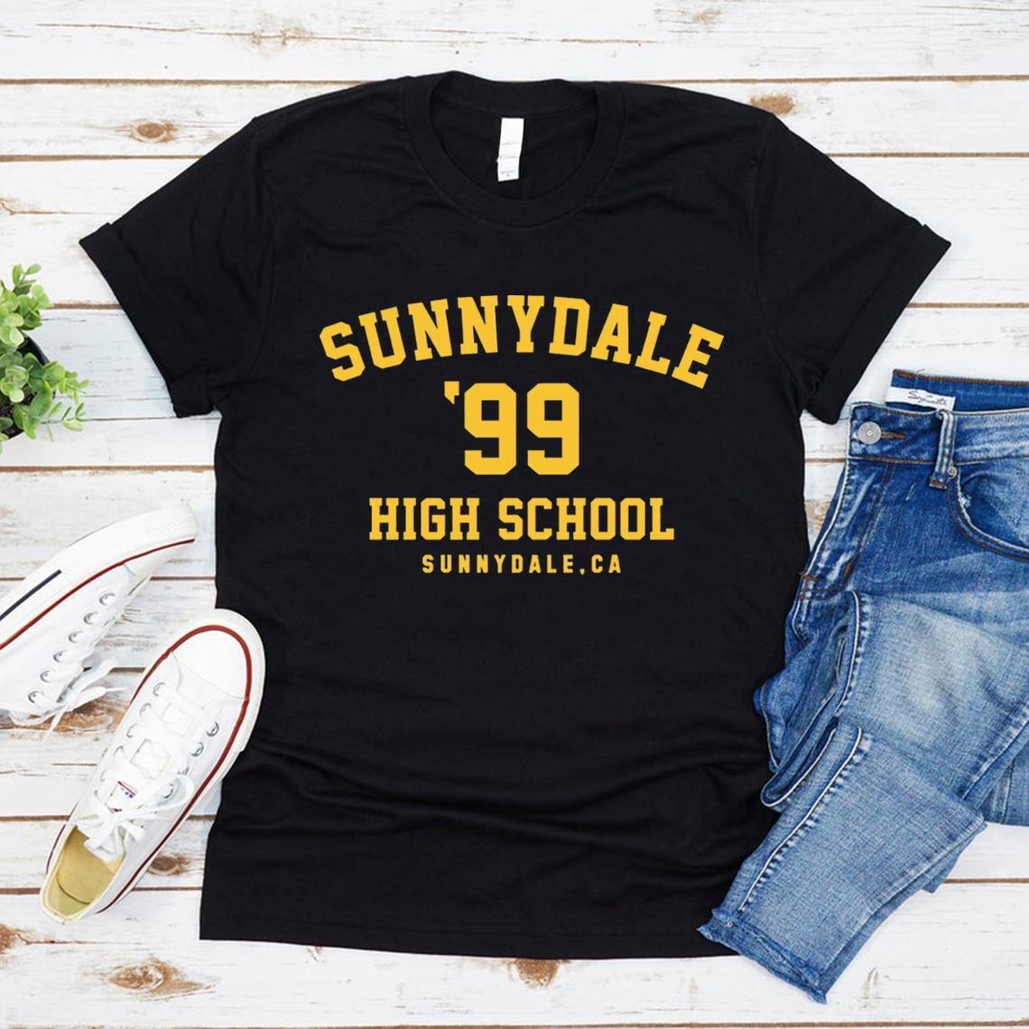 Sunnydale 99 Старшеклассница Женские футболки Sunnydale Летняя графическая футболка Женские повседневные топы с коротким рукавом XXXL чёрный