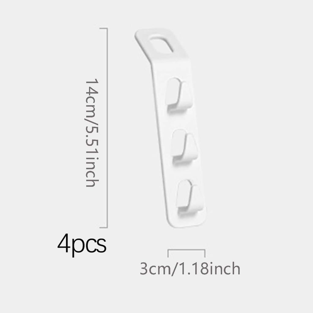 4pcs - Space Saving 3-hook Hangers with Connecting Hooks - Multi Functional and Stackable Wardrobe Organizer