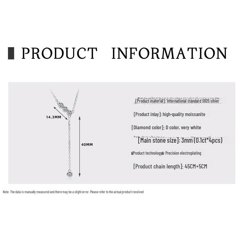 

Ожерелье с подвеской-кисточкой Moissanite Wireless Symbol из серебра 925 пробы - модный дизайн для женщин S925 Silver