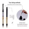 Sandalwood Brush Pen: Portable Calligraphy Soft Tip, Regular Script Ink Cartridge, Engravable Pen