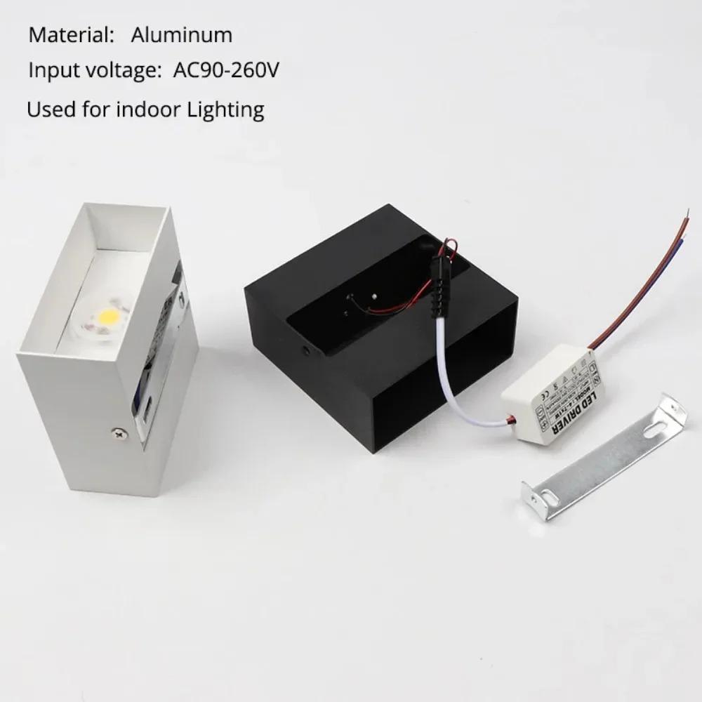 6W LED Creative Wall Light Indoor Aluminum Black/White Long-Life Energy-Saving LED Wall Lamp Suitable for Bedroom Living Room