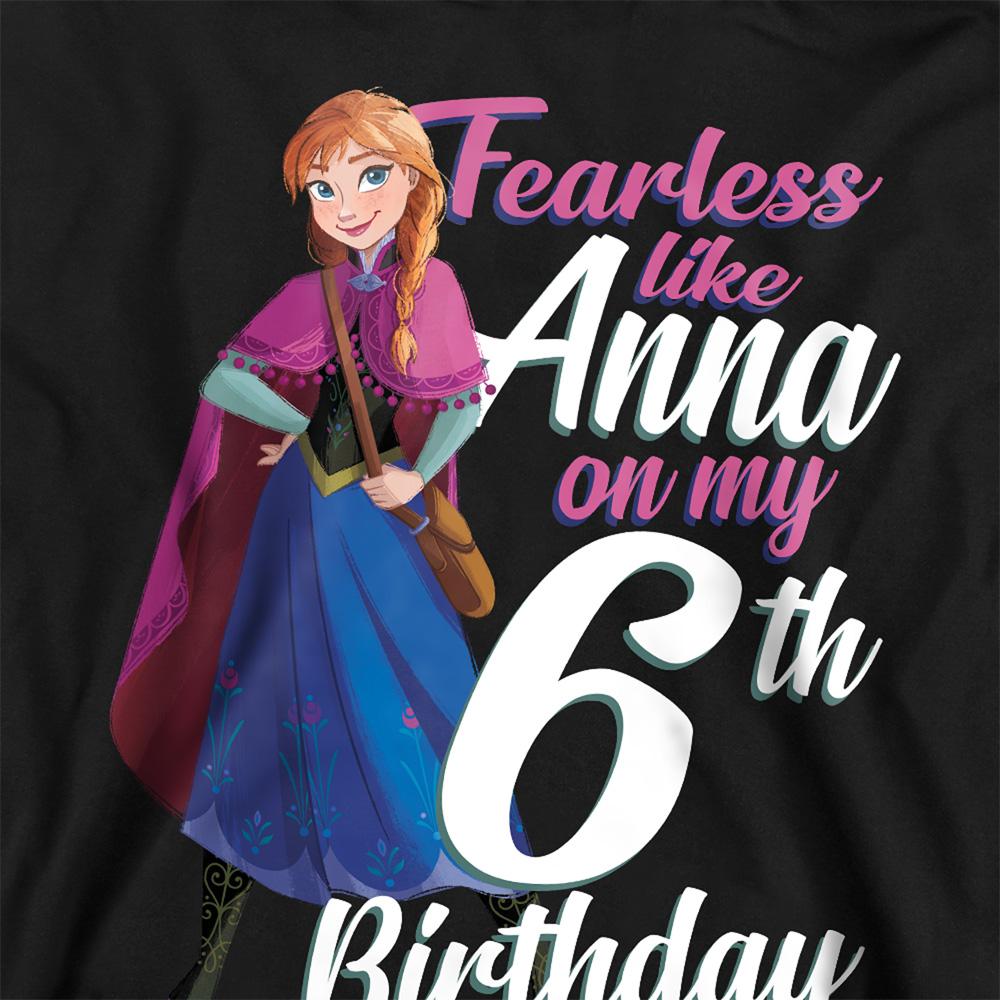 Frozen Childrens/Kids Fearless Like Anna 6th Birthday Pullover Hoodie