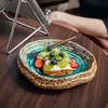 7inch Ice-cracked Irregular-shaped Retro Ceramic Vegetable Plate Home Hotel Tableware Disinfectant Cabinet Dishwasher Applicable