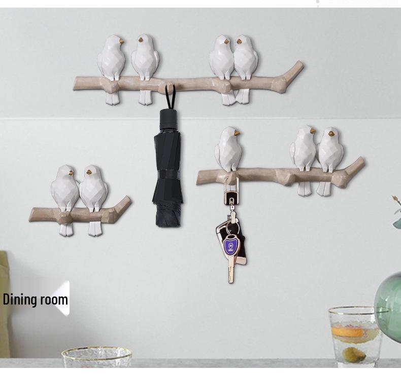 Handcrafted European-Style Small Bird Wall Hook for Keys & Coats