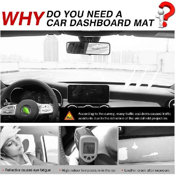 Cartist Suede Dashboard Pad for Mercedes-Benz GLC 2016- | Anti-Slip Anti-Glare Sun Shield Dashboard Cover