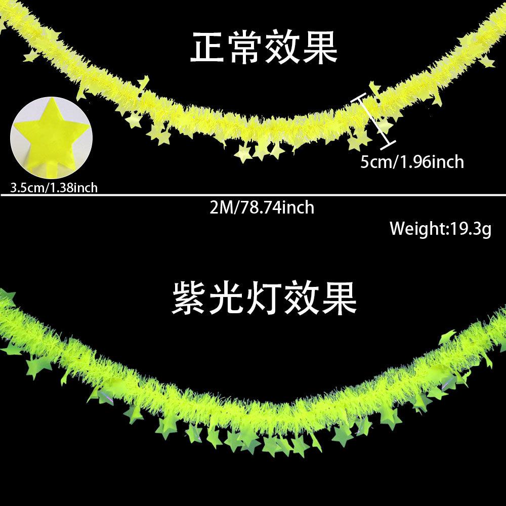 Multi-Color Glow in the Dark Fringe Curtain Fluorescent Macaron Streamers Curtain Photo Booth Backdrop Neon Birthday Party Decor