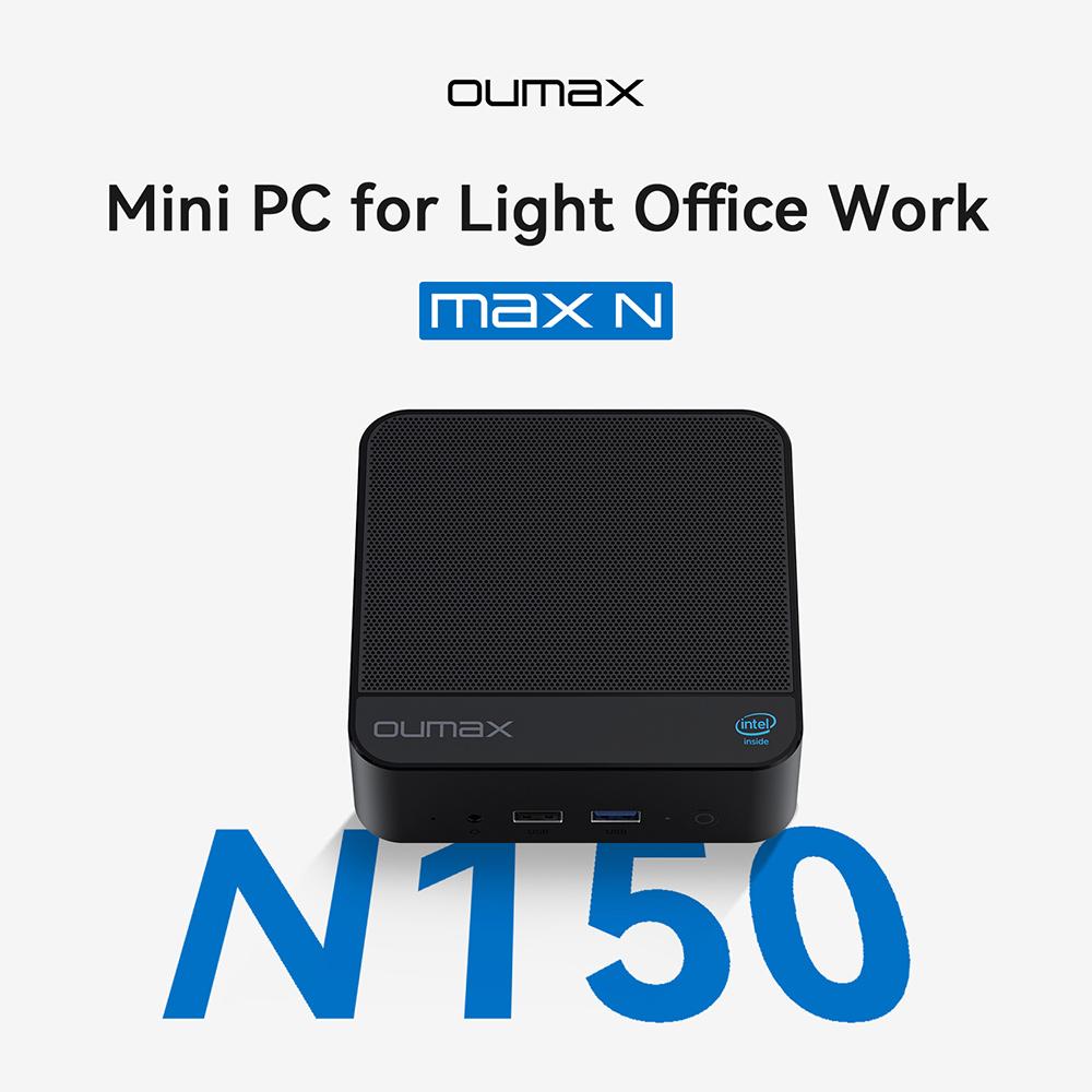 OUMAX MAX N N150 Mini PC Intel Twin Lake N150 4C4T 16G 500G Unterstützt Dual-LAN WIFI 5 BT 5.0 Desktop-Computer