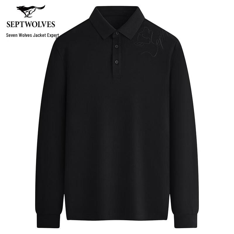 Septwolves Men's Thermal Long Sleeve Polo Shirt