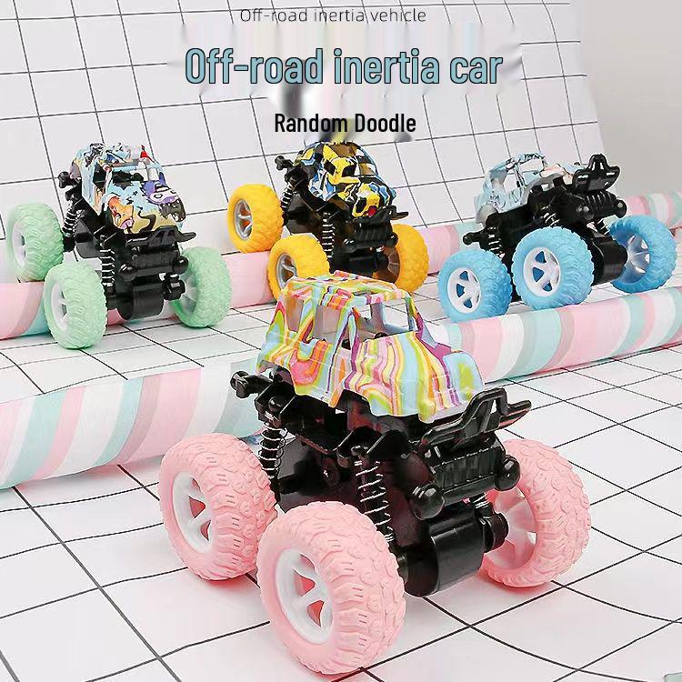 Off-Road Inertial Pull-Back Four-Wheel Drive Toy Car for Kids