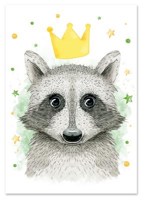 Poster König Waschbär Poster für Kinder