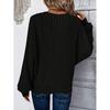 Herbst- und Wintermode Damen Übergröße Bequemer Pullover Damen Lässig Einfarbig Laternenärmel Oberteil