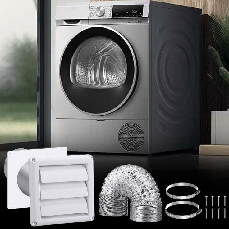 Universals 4inch Dryer Vent Kits Extracts Valves Duct Grills Cover Dryer Vent Wall Plate With Hose for Bathroom Exhaust Fan