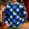 Men's Corduroy Long Sleeve Neck Shirt with Christmas Print Holiday Party Top