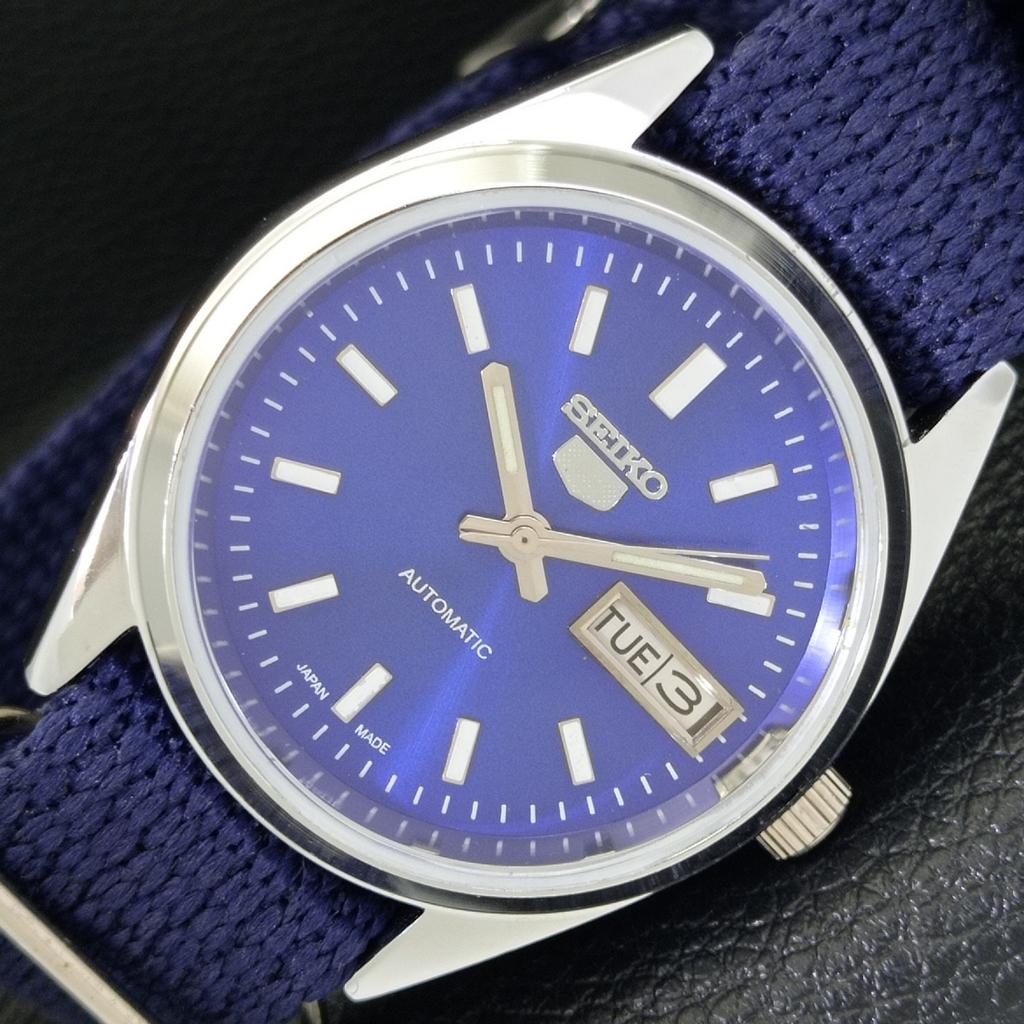 AUTOMATIC VINTAGE REFURBISHED SEIKO 5 JAPAN MENS BLUE COLOR DIAL WATCH a440623-9 Sk-a440623-1