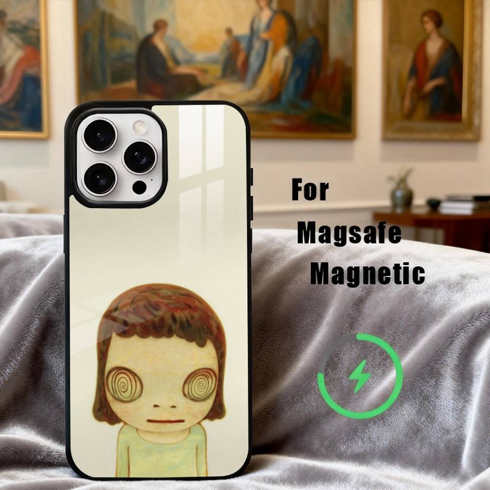 Cute Y-Yoshitomo Nara Phone Case For iPhone 17,16,15,14,13,12,Plus,Pro,Max for Magsafe Magnetic Wireless Charging