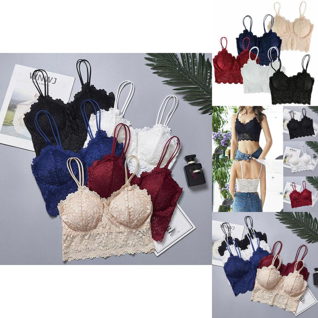 Women's Backless Lace Floral Bralette Crop Top With Padded Comfort**