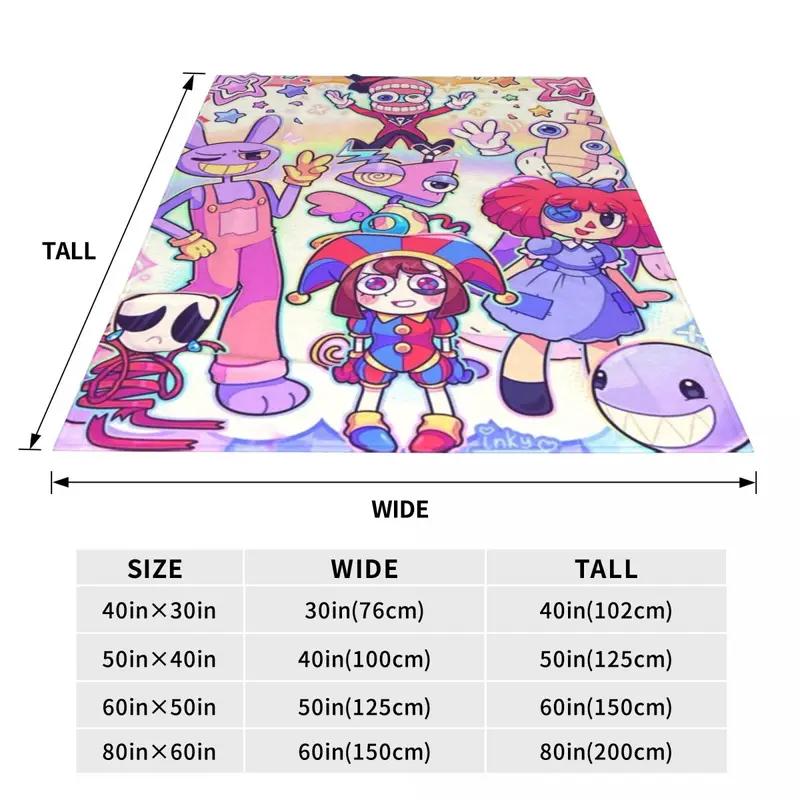 Anime The Amazing Digital Circus Decken aus Fleece für Frühling und Herbst, multifunktional, ultraweich, Überwurfdecke für Sofa, Reise, Tagesdecke