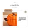 Ceramic Pumpkin Double-Handle Soup Bowl with Lid - Creative Large Noodle & Soup Pot, Ideal for Snail Noodles.