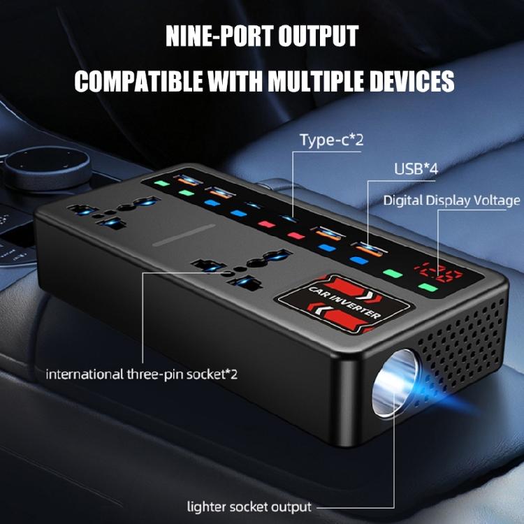 Easy Install Car Power Inverter With Overload Protection For Reliable Energy Supply Laptop Refrigerator Appliances Use