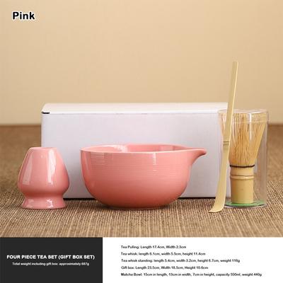 4-teiliges Keramik Bambus Japanisches Matcha Tee Set Matcha Schale Wiederverwendbares Matcha Besen Set Matcha Besenhalter Matcha Zubereitungsset