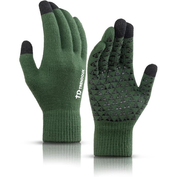 TRENDOUX Winter Gloves for Men Women - Upgraded Touch Screen Cold Weather Thermal Warm Knit Glove for Running Driving Hiking