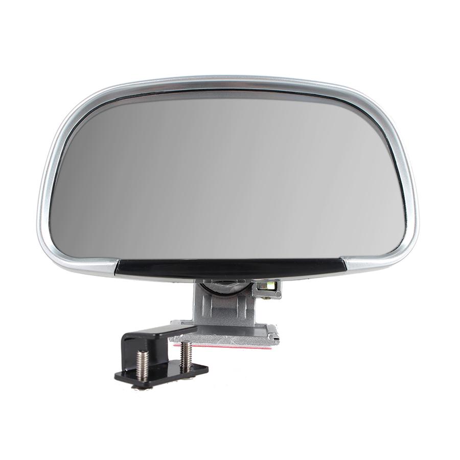 2x Adjustable Blind Spot Mirror Car Rear View Side Mirror 180° Wide Angle Silver