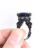 Anello Rotondo Grande Diamante Nero Piccolo Diamante Nero Anello Uomo e Donna Anello Personalizzato per il Temperamento