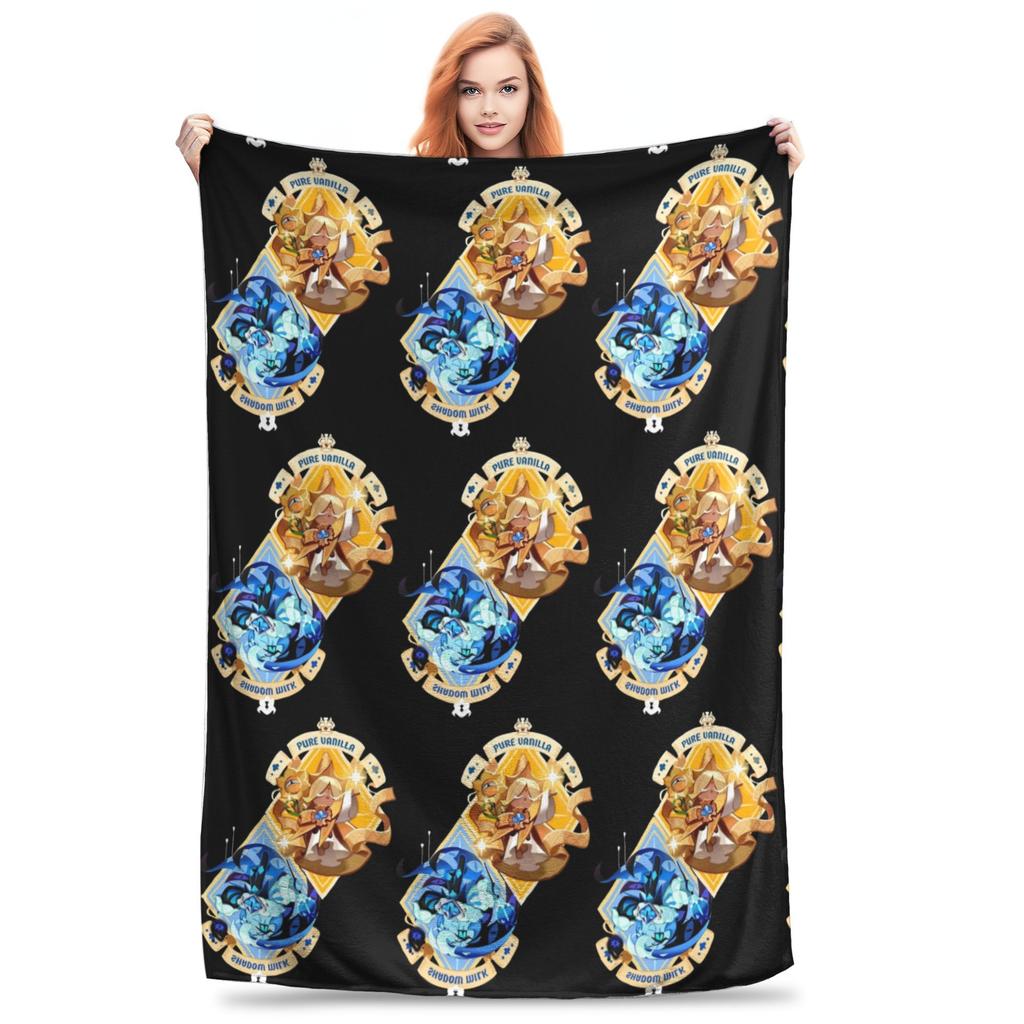 Pure Vanilla and Shadow Milk Blankets Cookie Run Kingdom Plush Awesome Warm Throw Blankets for Home Summer