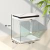 14L Glass Fish Tank With Filter System, LED Lights, Water Pump, White