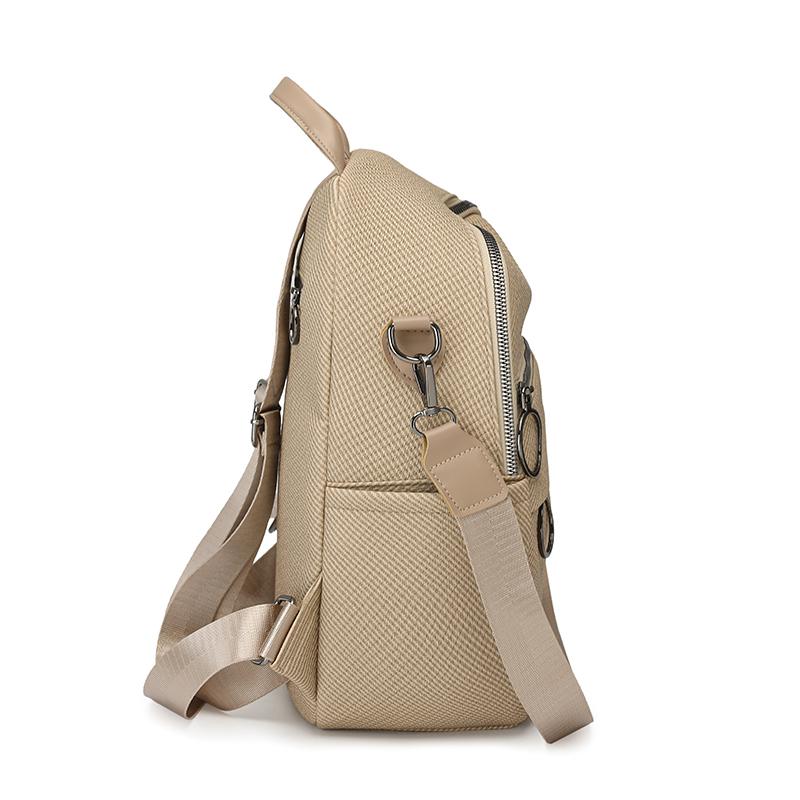 Solid Color Women's Multi-Function Backpack Large Capacity Commuter Travel Backpack