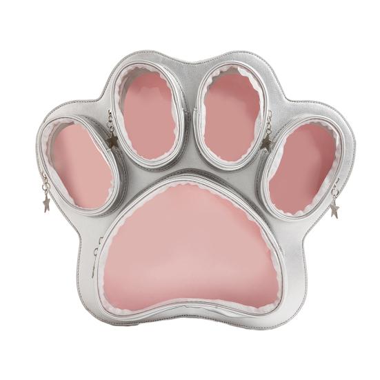 Cat Paw Ita Bag Pin Doll Display Backpack Transparent Pouch Backpack for Cat Lover Gift Street Daily Outings