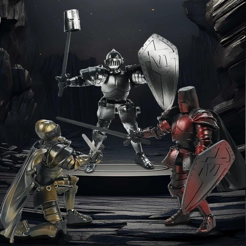 Medieval Knight 3D Multi-Jointed Movable Shapeshift Robot Mannequin Dummy Action Model Doll Toys Kid Decora for Girls Boys Gifts