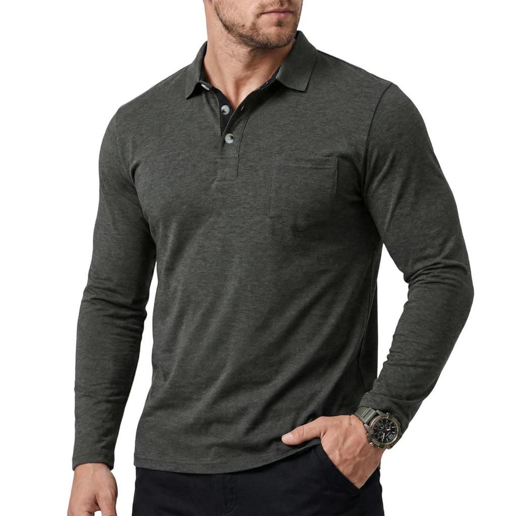 Men's Loose And Casual Base Layer Shirt, Men's Long-sleeved Lapel Top