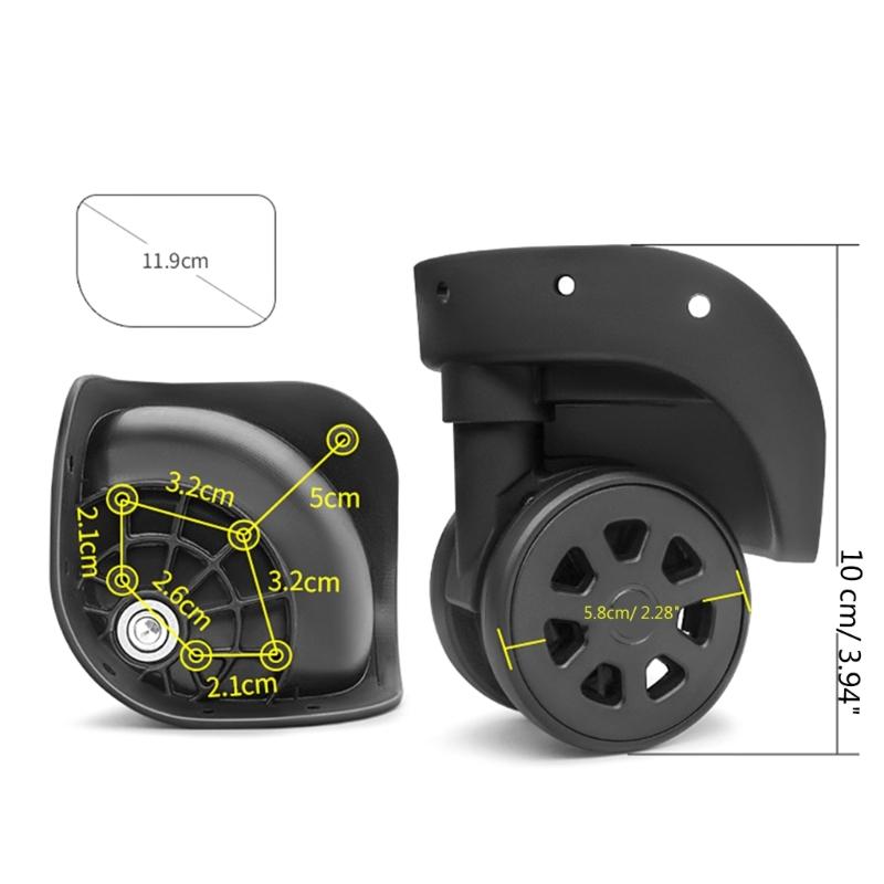 1Pair Luggage Wheels Suitcase Replacement Wheel Roller Hardware Repairing Kit 360 Degree Spinner Caster Heavy Duty Wheel